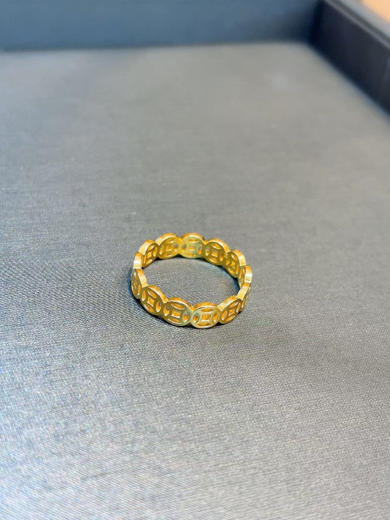 足银戒指 财源滚滚钱币戒指男女通用造型