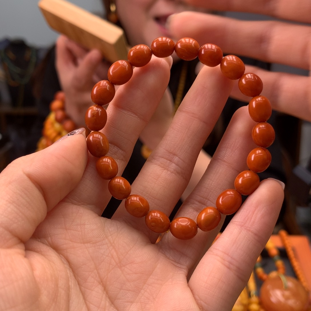 蜜蜡手串未镶嵌天然