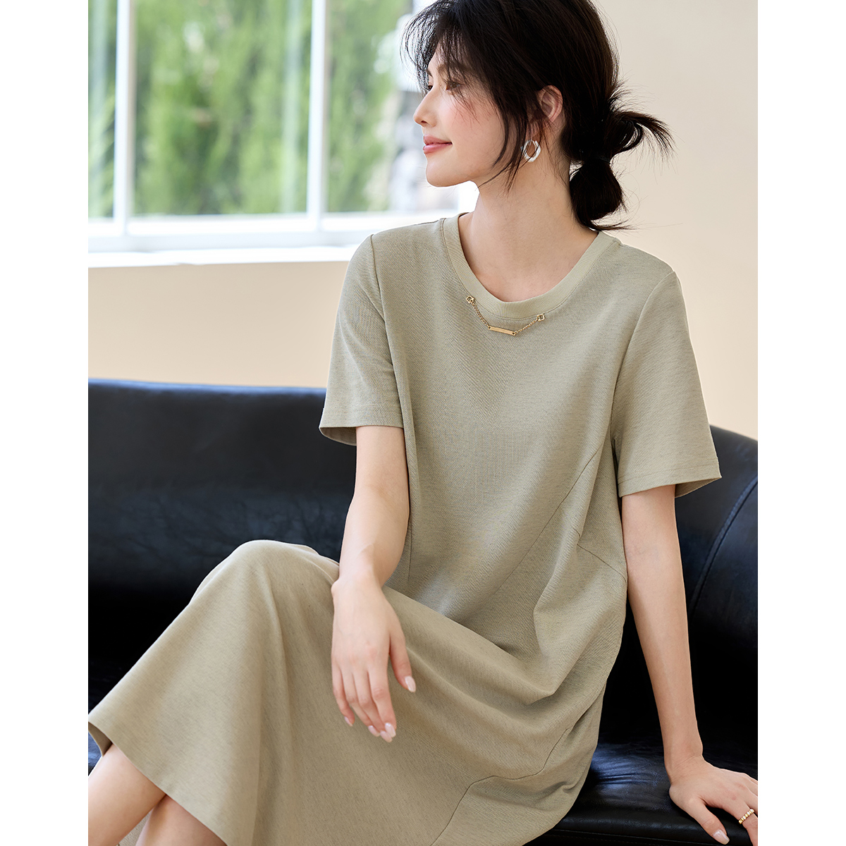 【籽言专属】夏季圆领短袖连衣裙AN25X5105