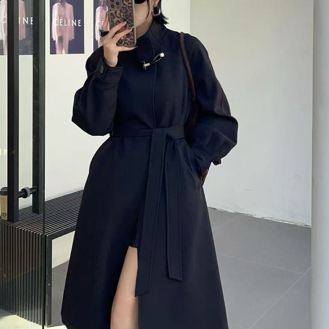 【海南肉丝】高端时尚大气中长款风衣外套