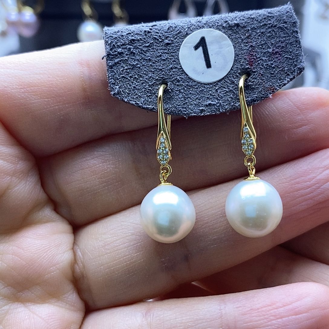 淡水珍珠耳饰银S925镶嵌