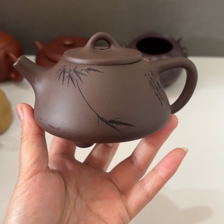 紫砂紫泥石瓢180c