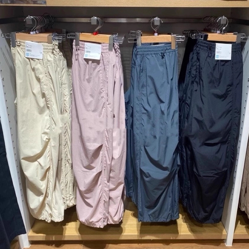 2025春季新款休闲宽松工装裤伞兵裤直筒阔腿长裤女1