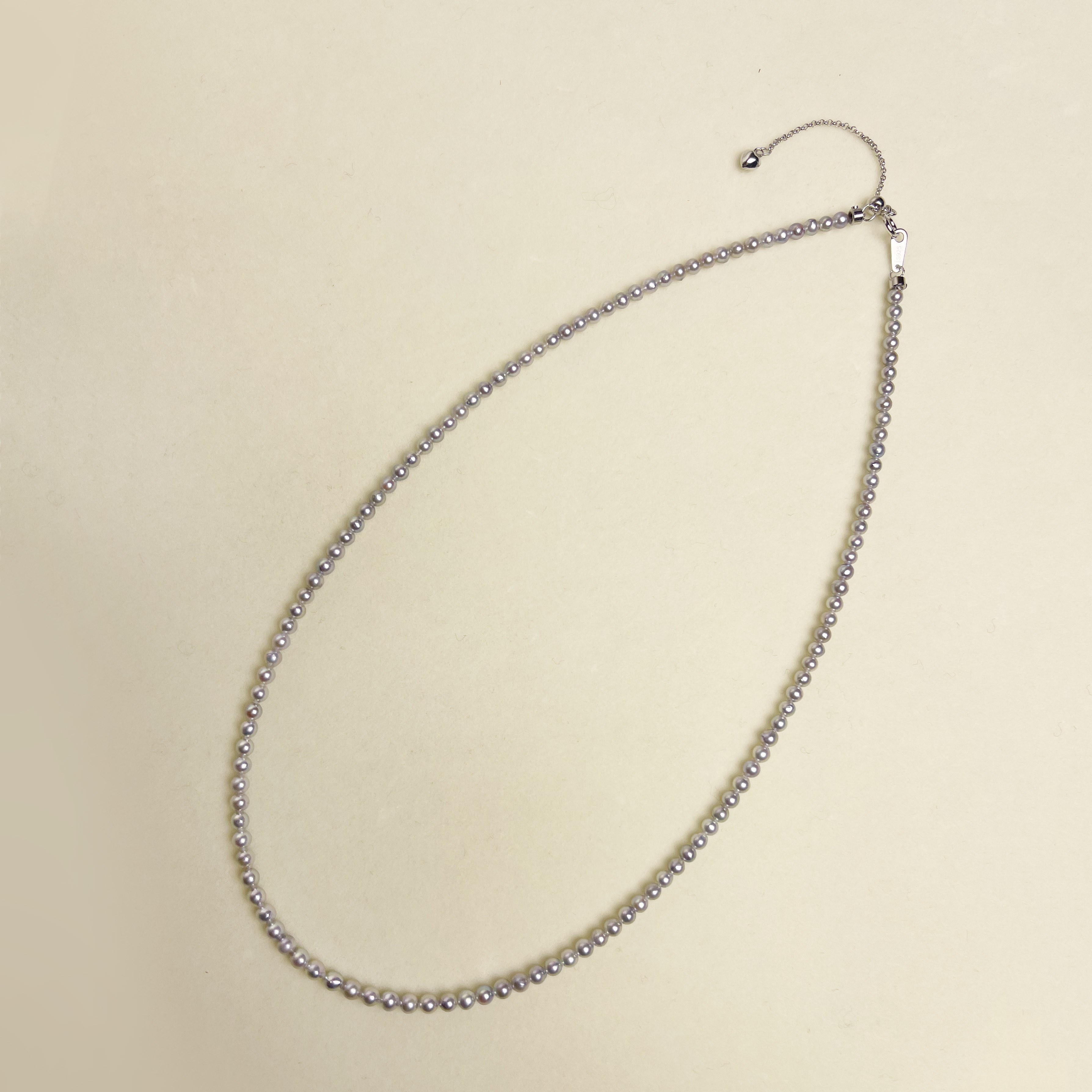 925银3-4mm海水真多麻七彩炫光珍珠项链