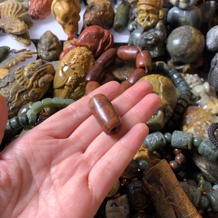 岫岩河磨玉（透闪石质玉）手链未镶嵌