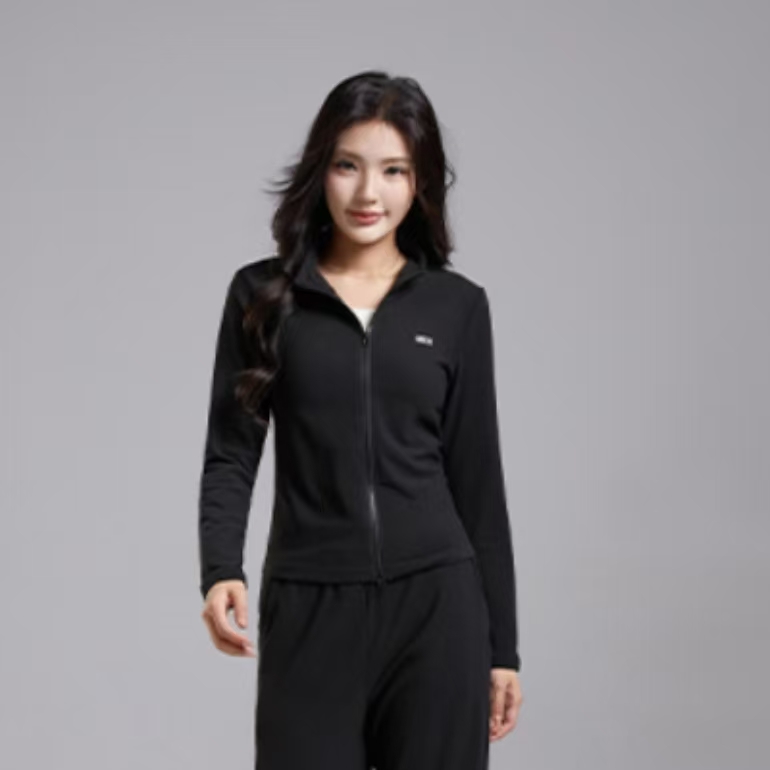 9010-（单上衣）修身时尚百搭拉链瑜伽外套（黑色）