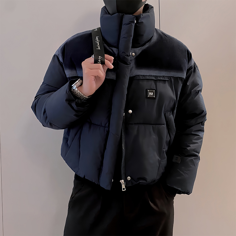 高级感男士棉衣外套冬季轻薄简约时尚立领棉服百搭短款保暖面包服