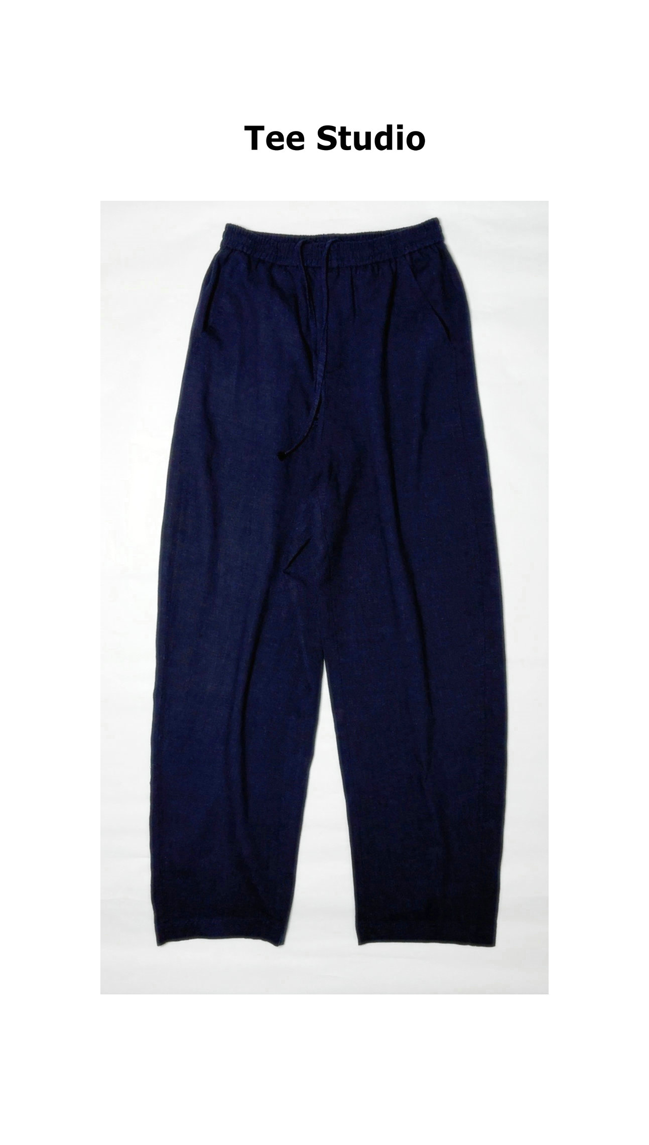 TEE STUDIO  冰爽蓝麻显瘦长裤