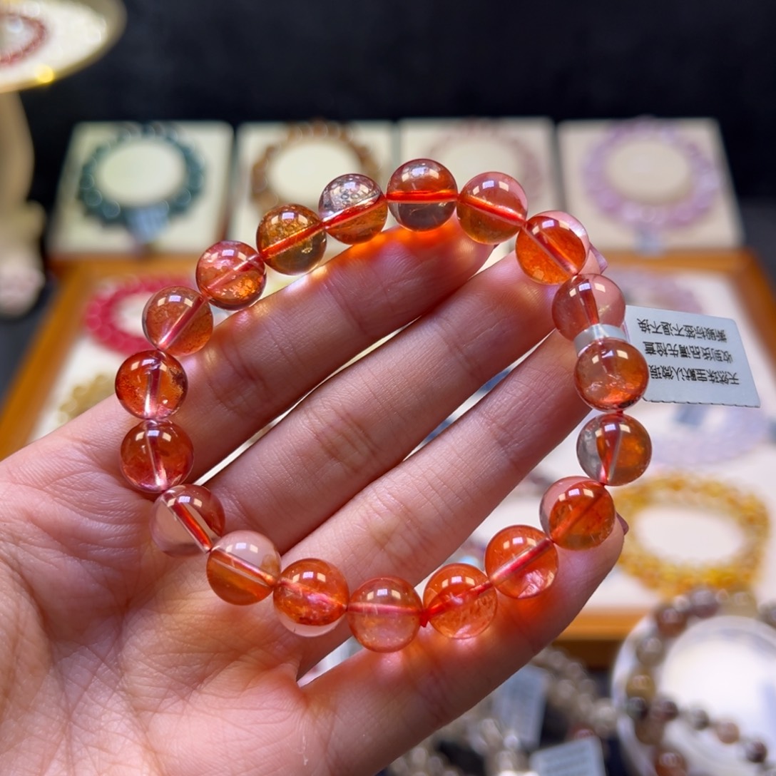 水晶手串未镶嵌10m殿堂级高阶糖纸红胶花