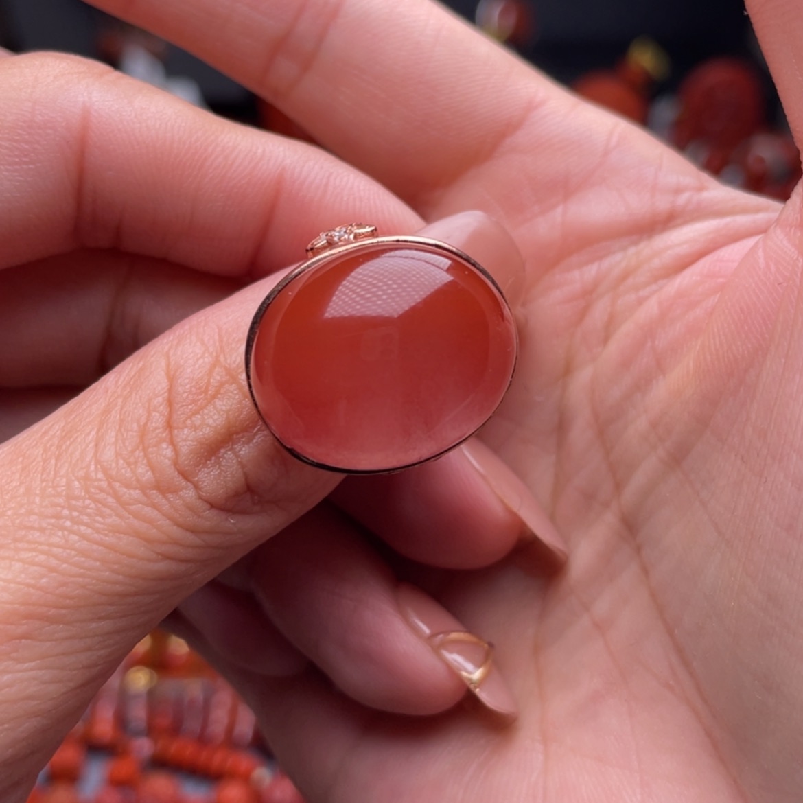 【闪购商品】南红玛瑙戒指银S925镶嵌