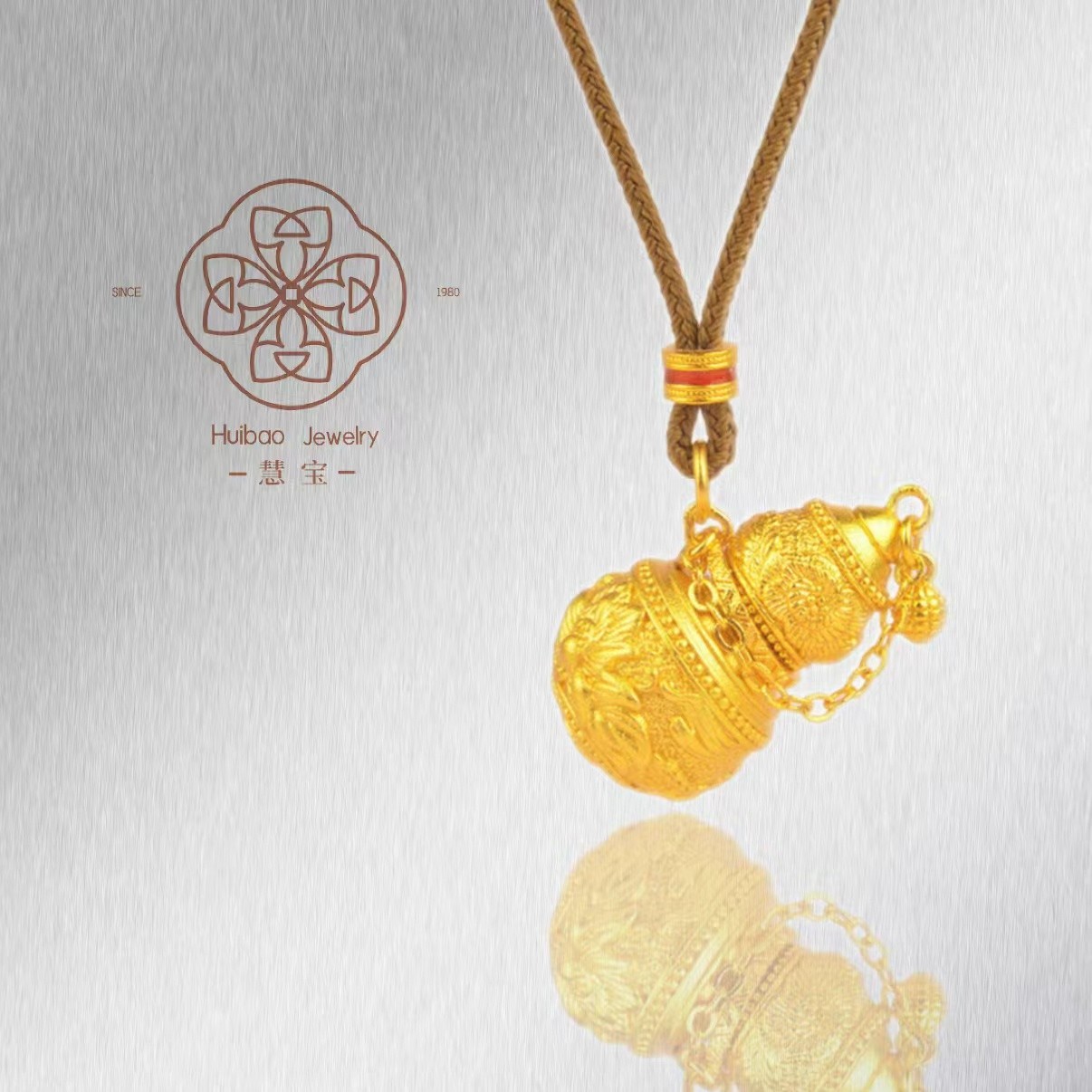 古法鎏金立体錾刻福喜风华葫芦吊坠项链-37