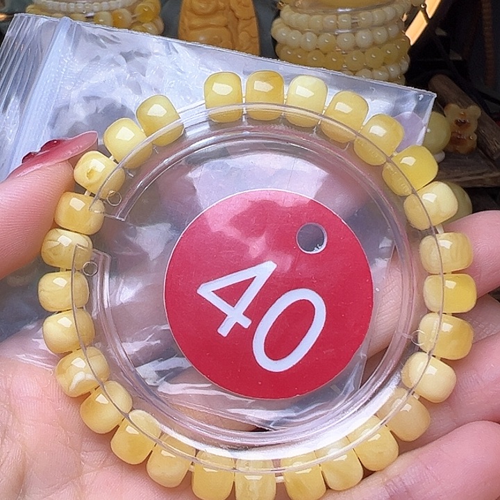 蜜蜡裸石未镶嵌8mm 老型手串