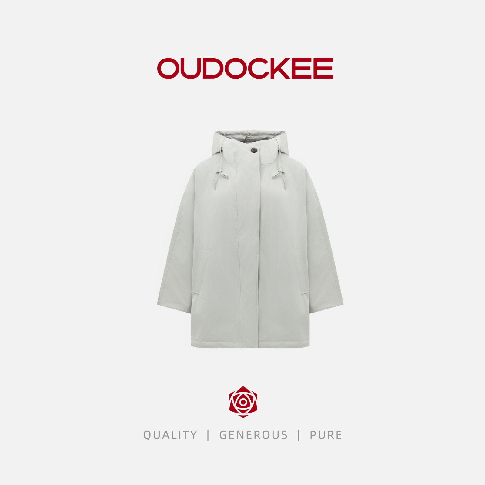 OUDOCKEE 鸥鸥【土耳其】韩版条纹拼接百搭工装羽绒外套 853092