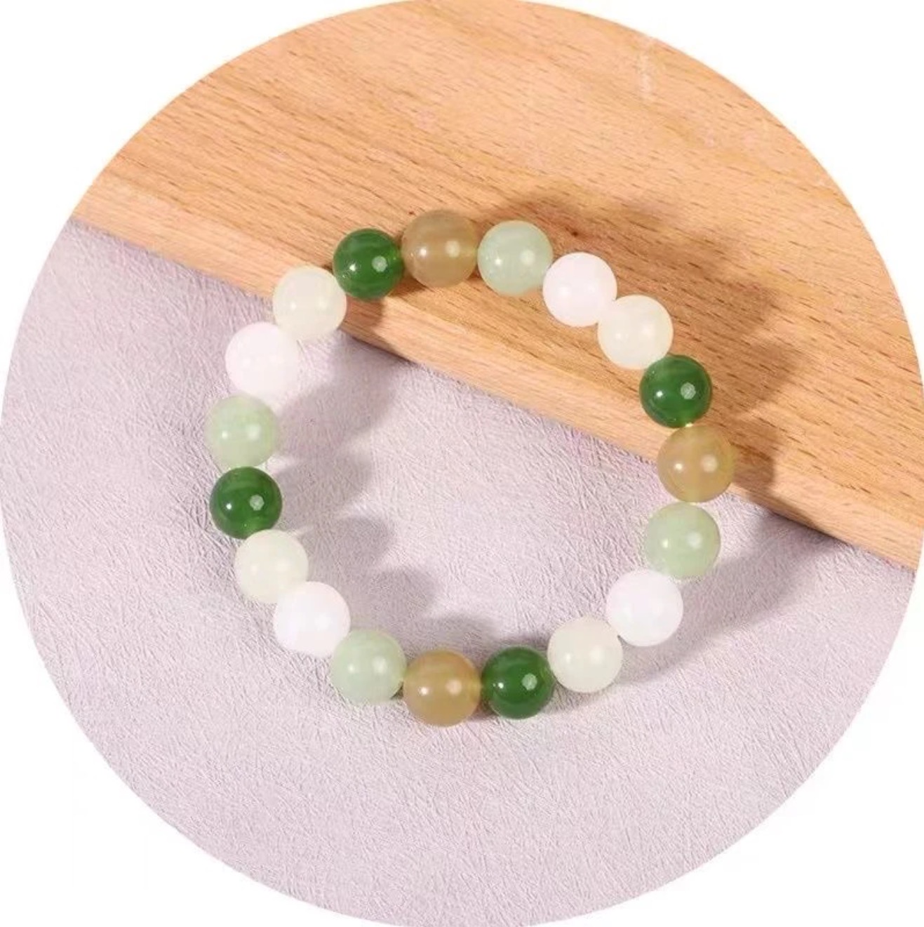 和田玉多宝色圆珠款手串男女款(多样性发货)