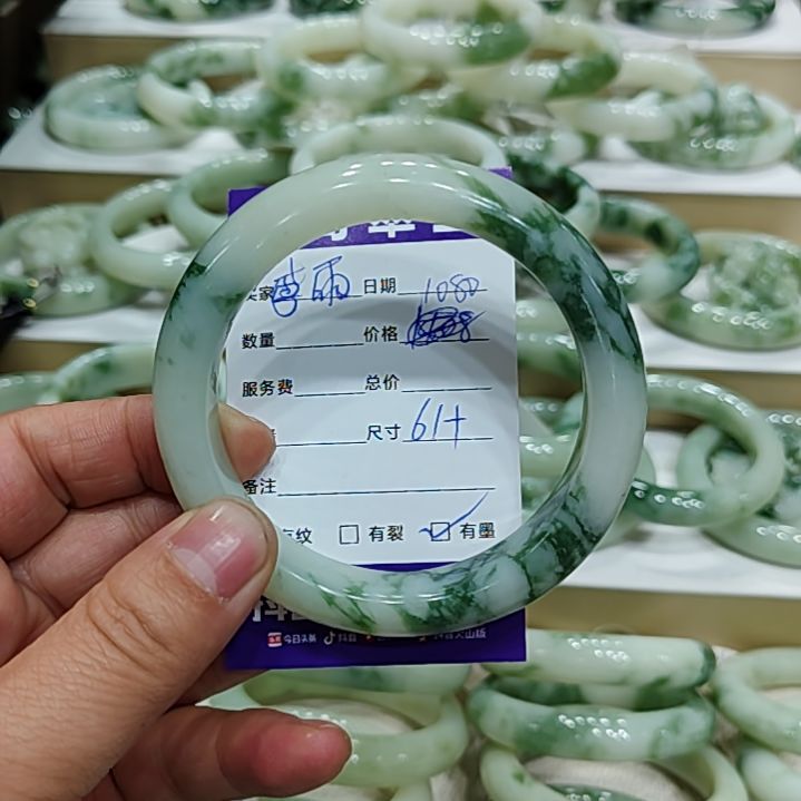 透闪石-蛇纹石玉手镯未镶嵌鸢*