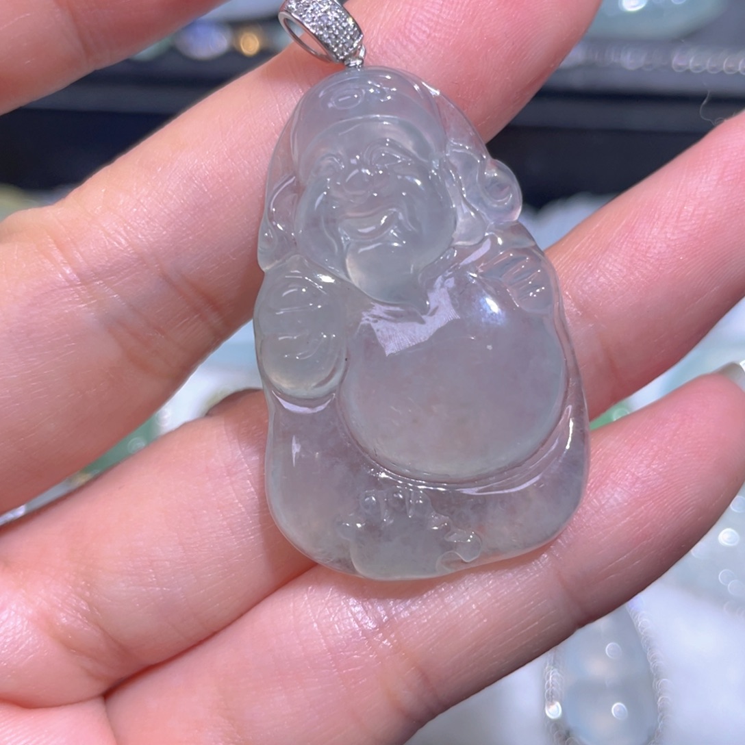 颈饰18K金镶嵌翡翠翡翠