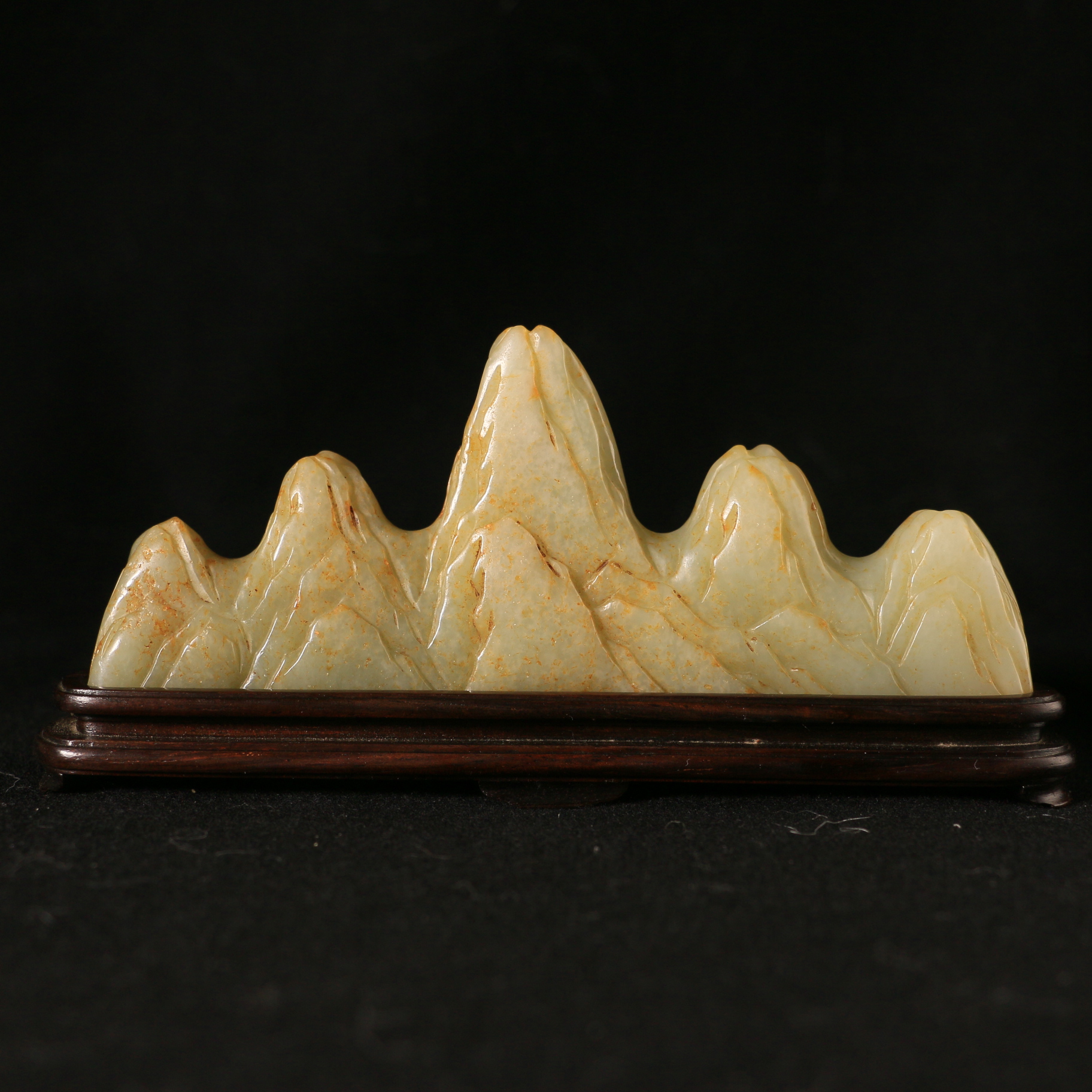 清   和田玉山型笔架