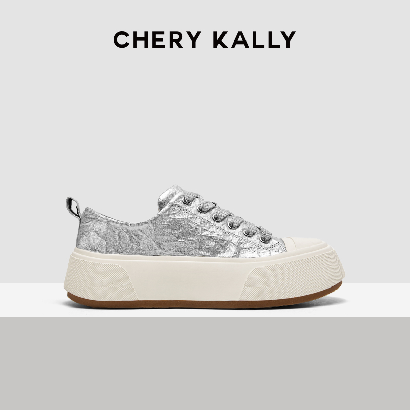 CHERY KALLY休闲板鞋女款2025新款时尚百搭松糕鞋增高961XB5076