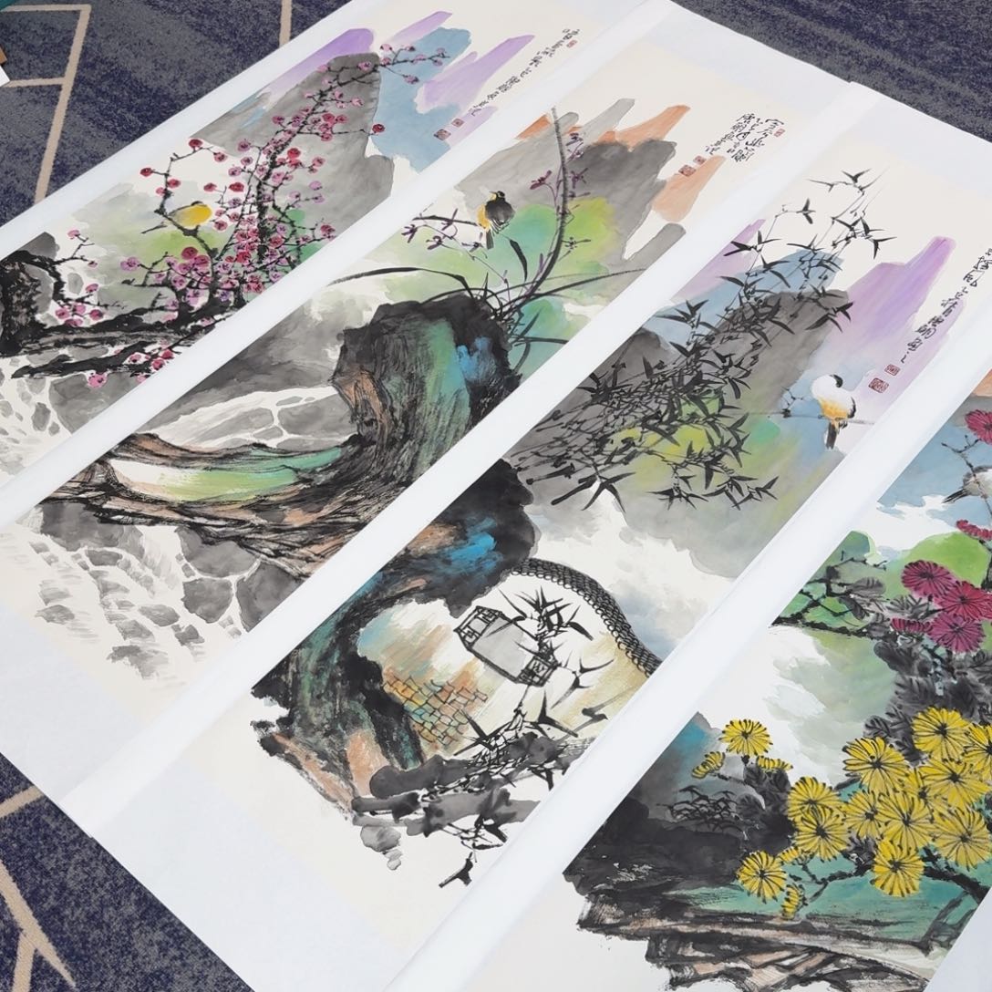 国画国画作品山水花鸟
