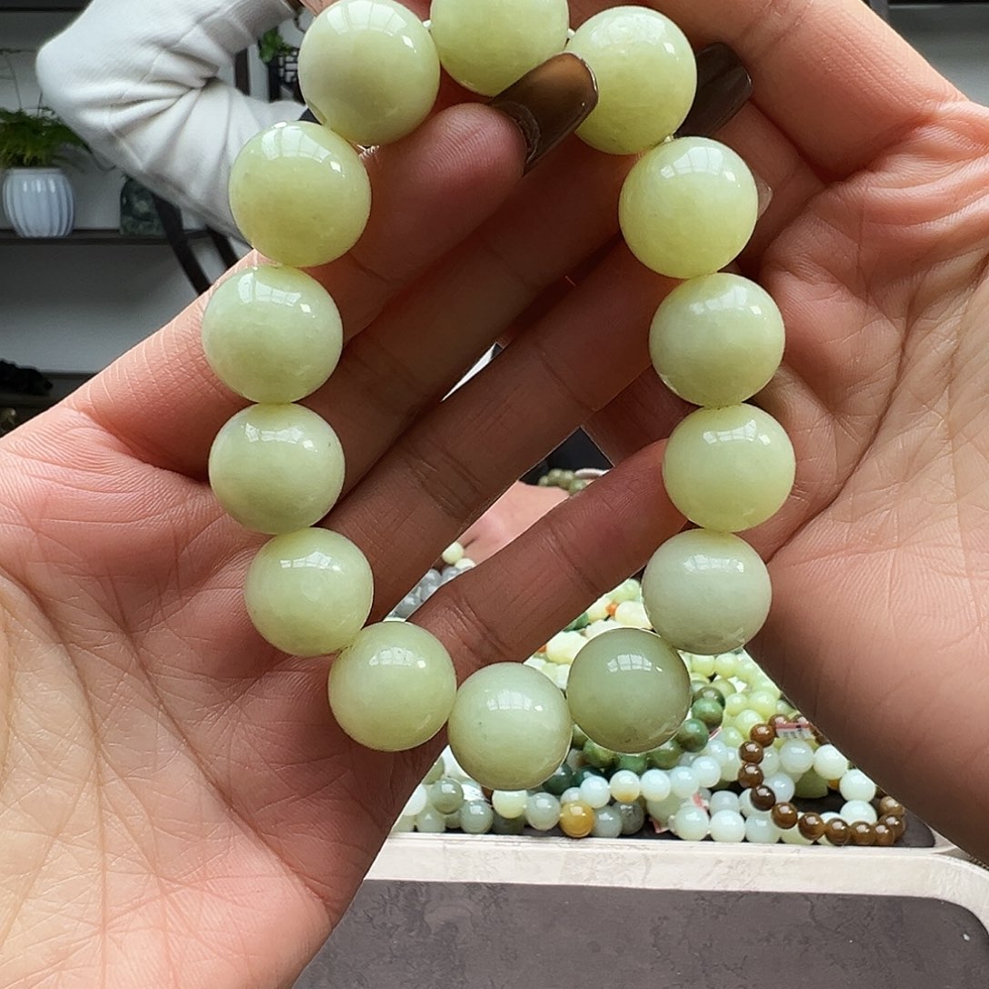 和田玉未镶嵌手链16黄口