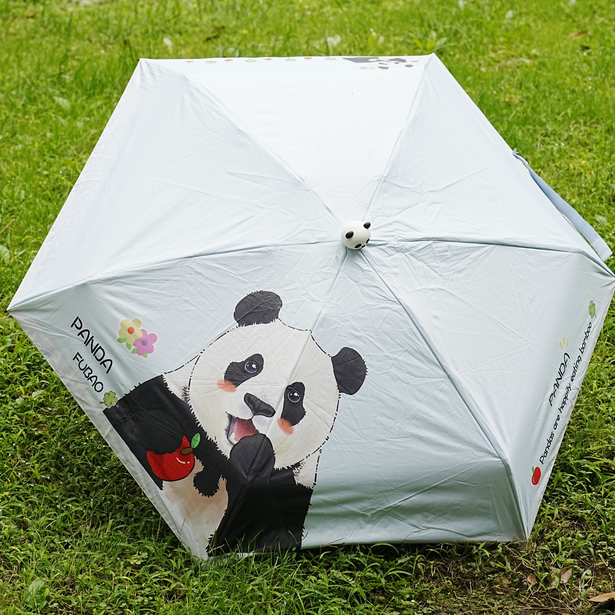 【哈啰潘达】便携手掌熊猫五折晴雨伞（福宝/香香）