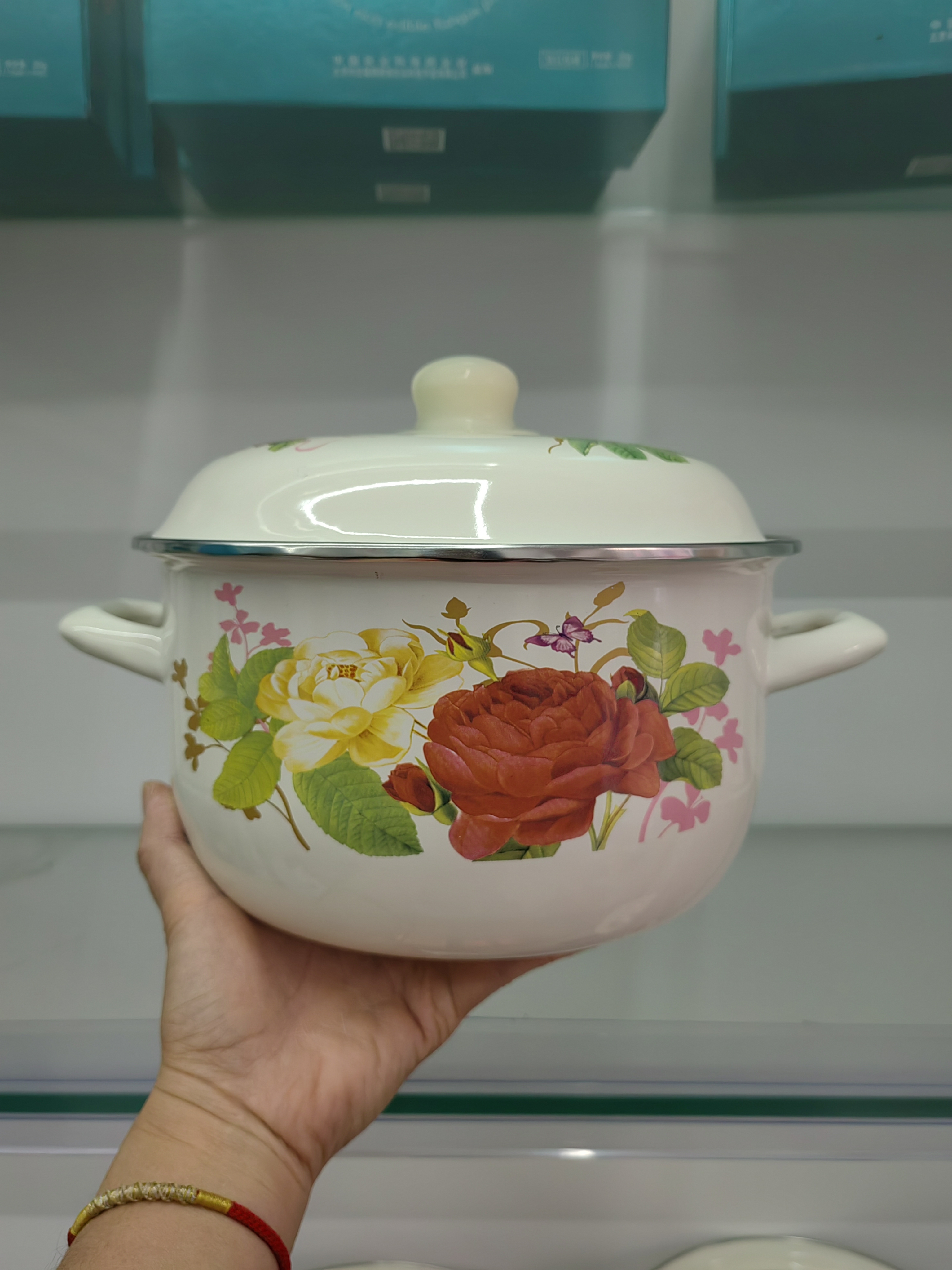 精品加厚珐琅搪瓷福锅双耳汤锅珐琅锅煲汤煮粥燃气灶电磁炉通用