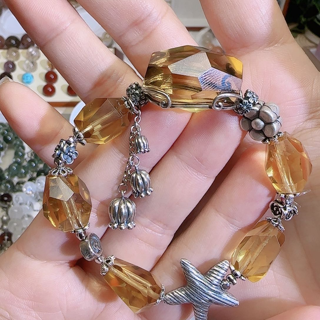 黄晶手串未镶嵌绝***咪设计款