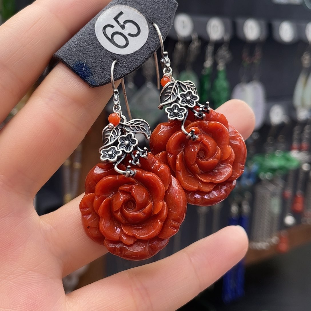 翡翠耳饰银S925镶嵌嫣***～067gbbhhh