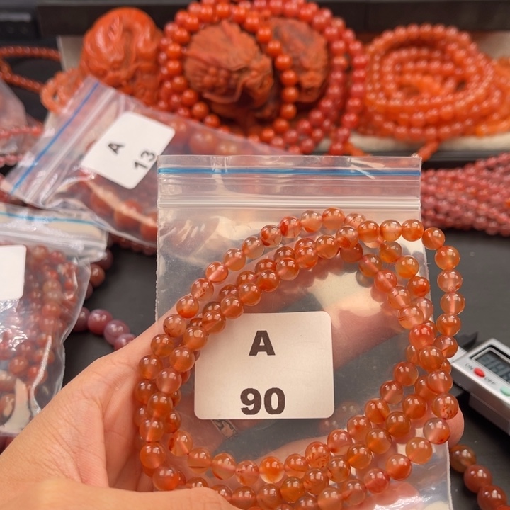 南红玛瑙未镶嵌多样性发货默认微瑕称重6mm