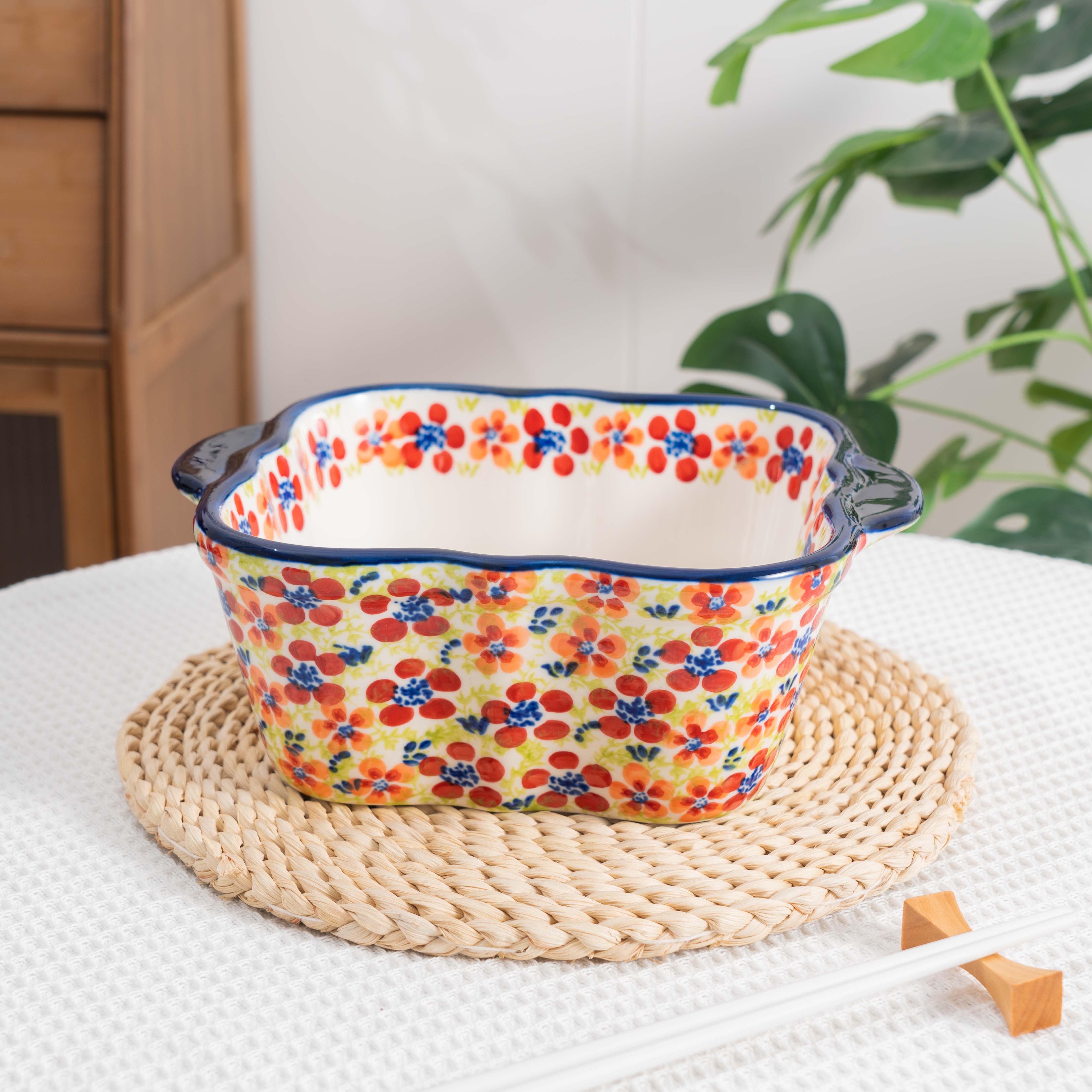 不能明火【碧丝粉黛】手绘9.5寸汤锅加厚防烫简约轻奢盛汤盆