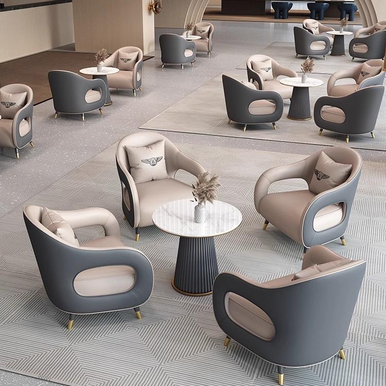 售楼处售楼部谈判小接待桌椅沙发茶几小沙发办公茶楼洽谈桌椅组合