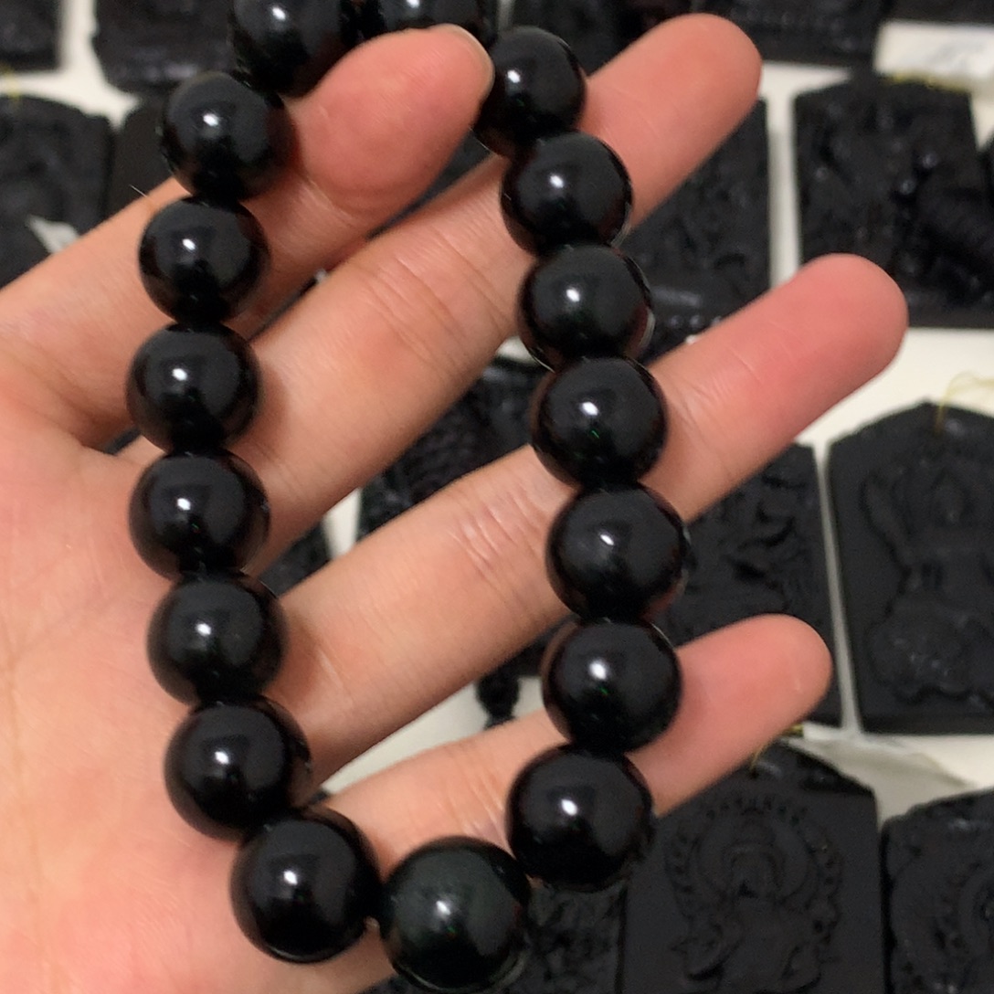 天然缅甸a货钢琴黑挂件