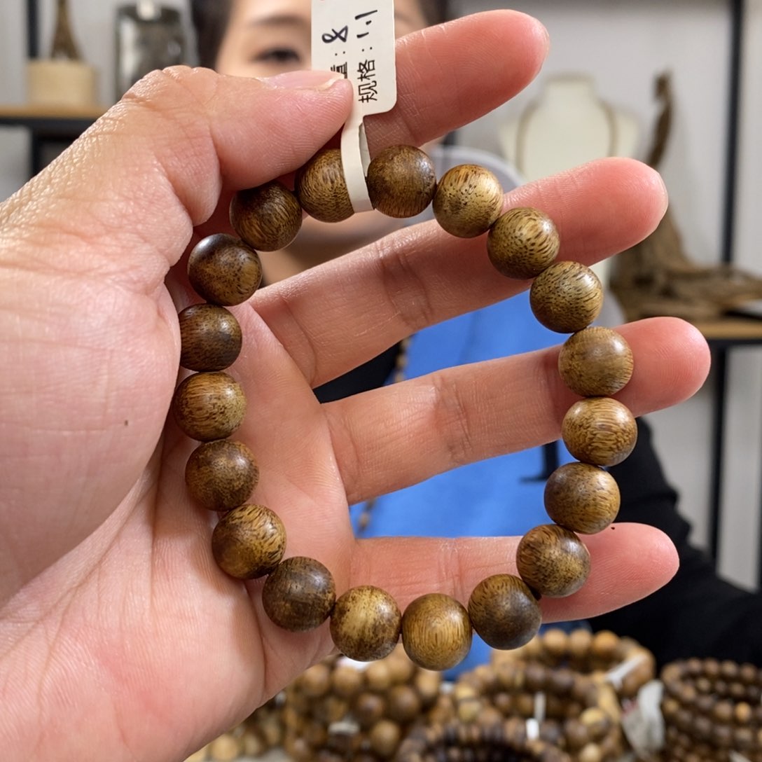 沉香手串抖**户奇楠沉香圆珠1.1单圈8克多样性发一