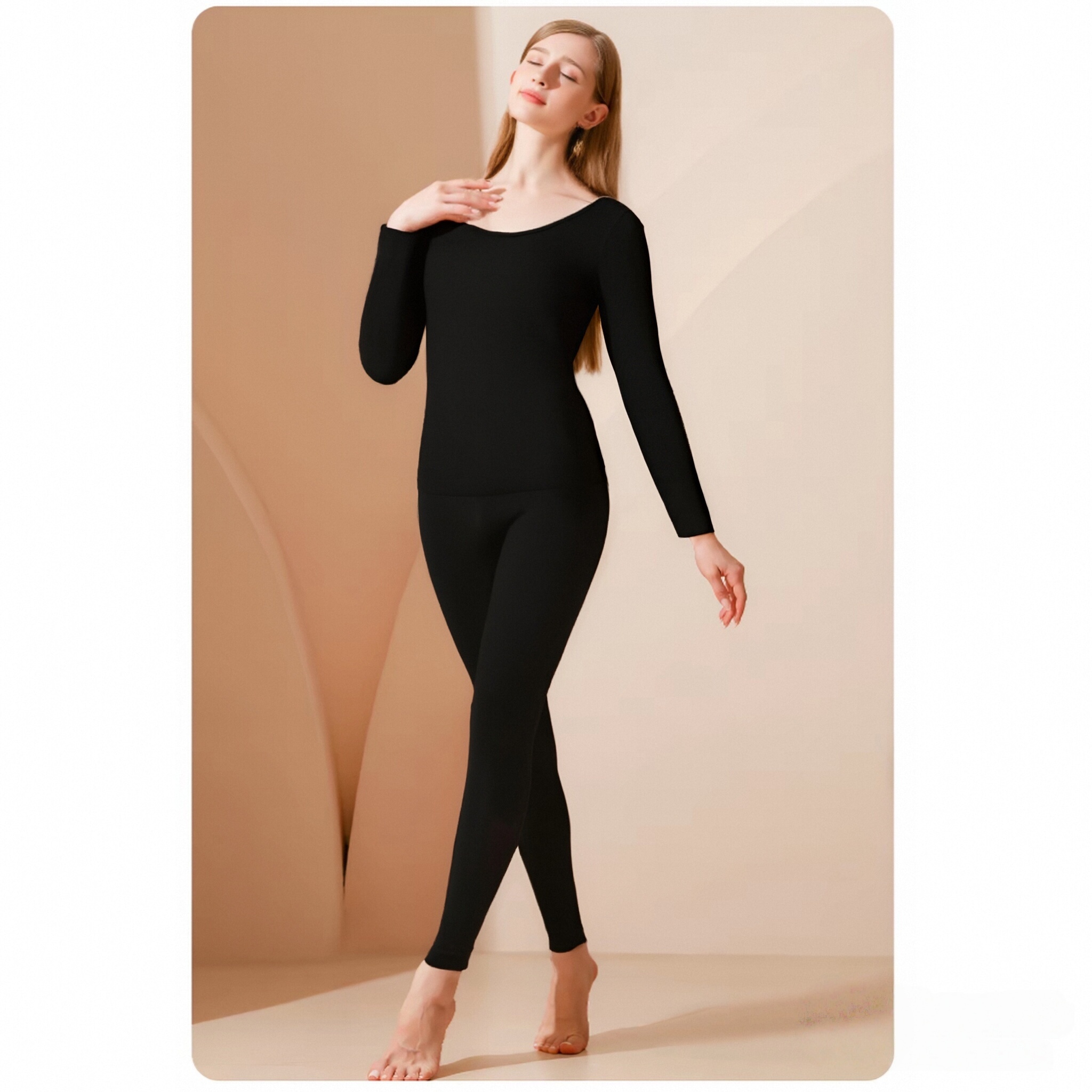 秋冬季女士保暖内衣套装02531亲肤舒适柔软经典款秋衣秋裤套装