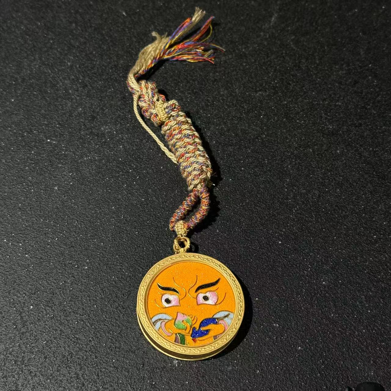 黄财神佛眼唐卡吊坠D050309-多样性发其一