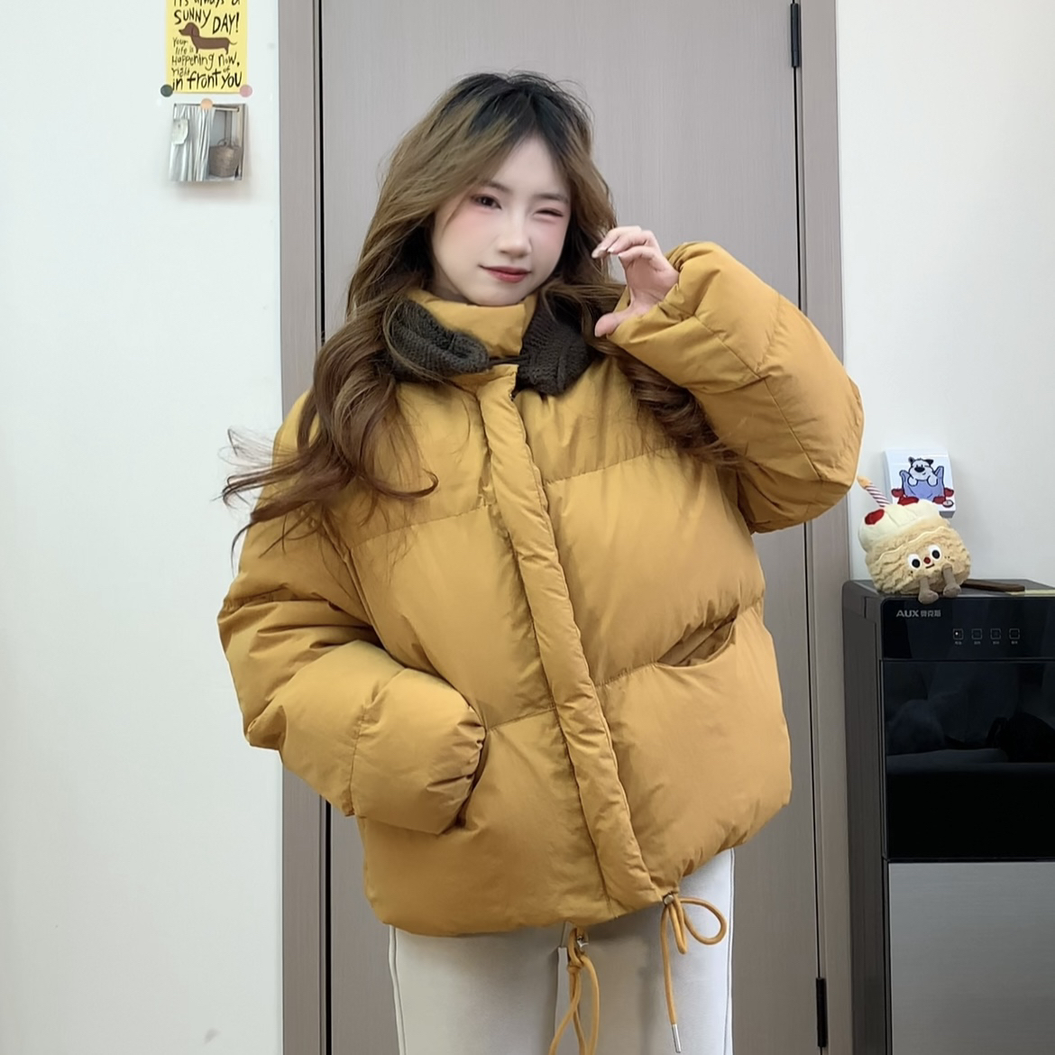 【小黄梨】小个子短款面包服保暖棉服外套女冬季宽松小众百搭棉衣