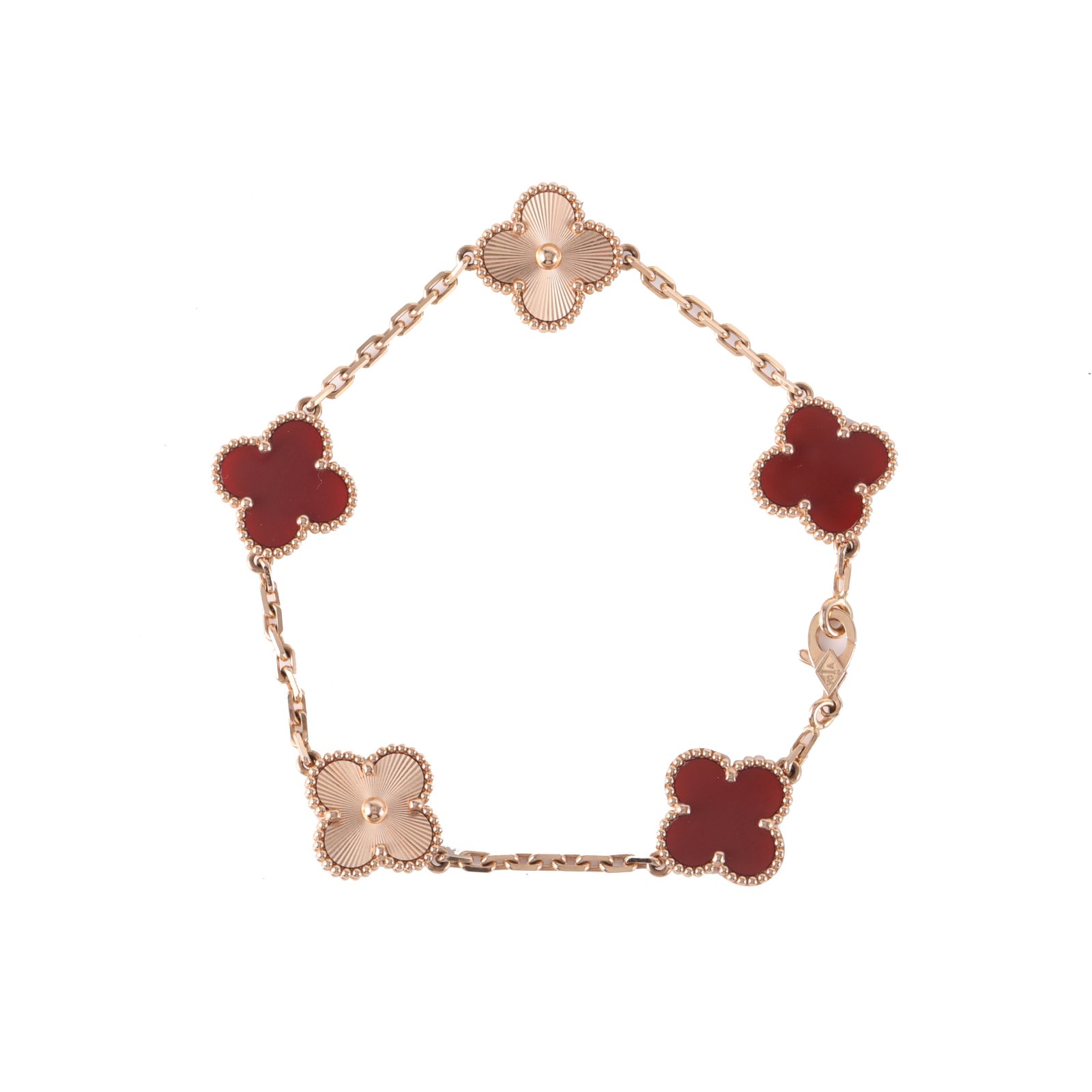 99新 梵克雅宝 【柳柳】 一口价 中号五花手链 新扣 S-M码