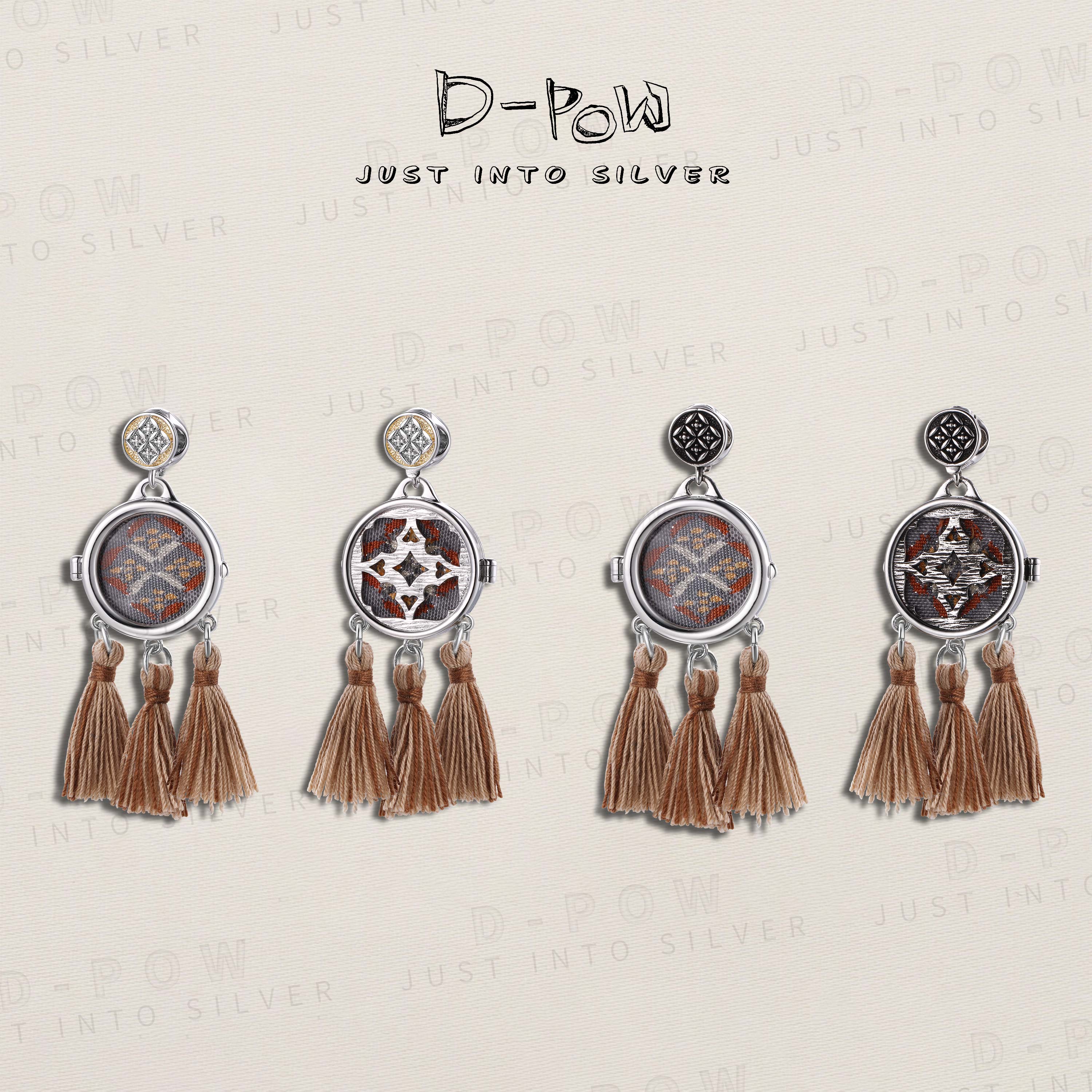 灯小炮 吊坠925银布 【連銭（连钱纹）桂花香】非遗缂丝吊坠（9785）