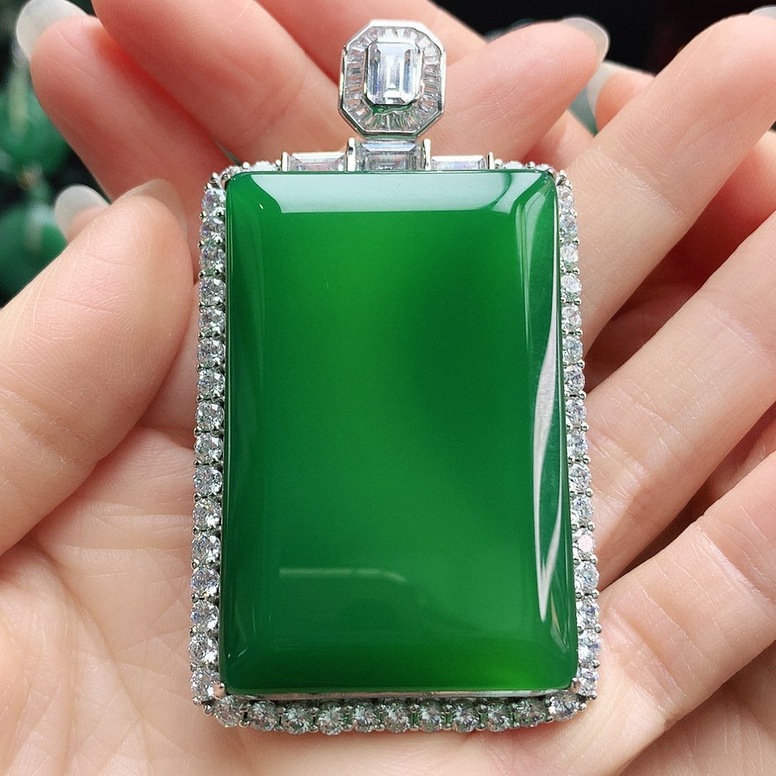 玛瑙/玉髓吊坠银S925镶嵌