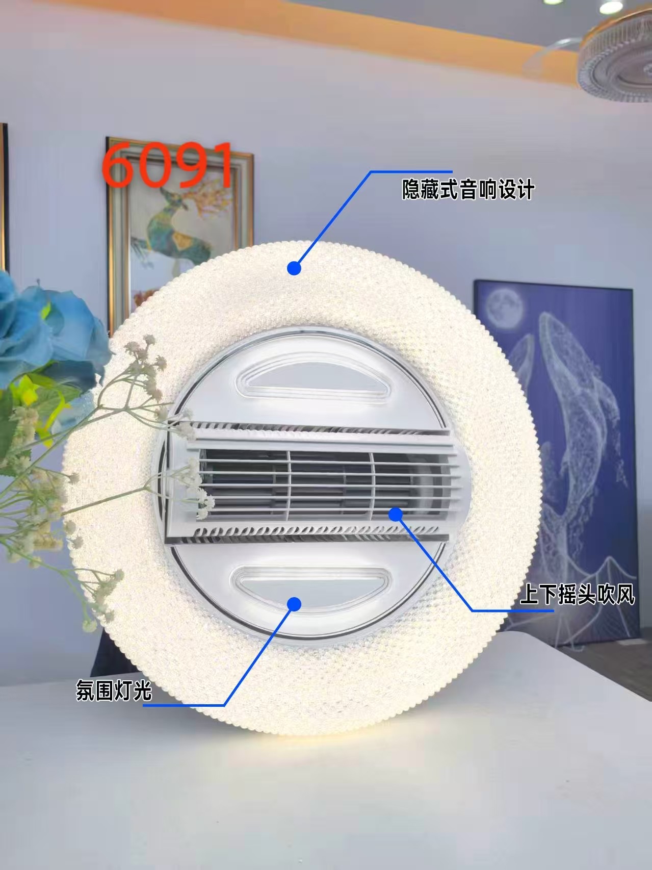 6091卧室智能语音吸顶灯遥控简约书房房间长方形简约大气大厅