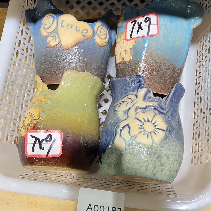 瓷片花盆多肉植物艺术品