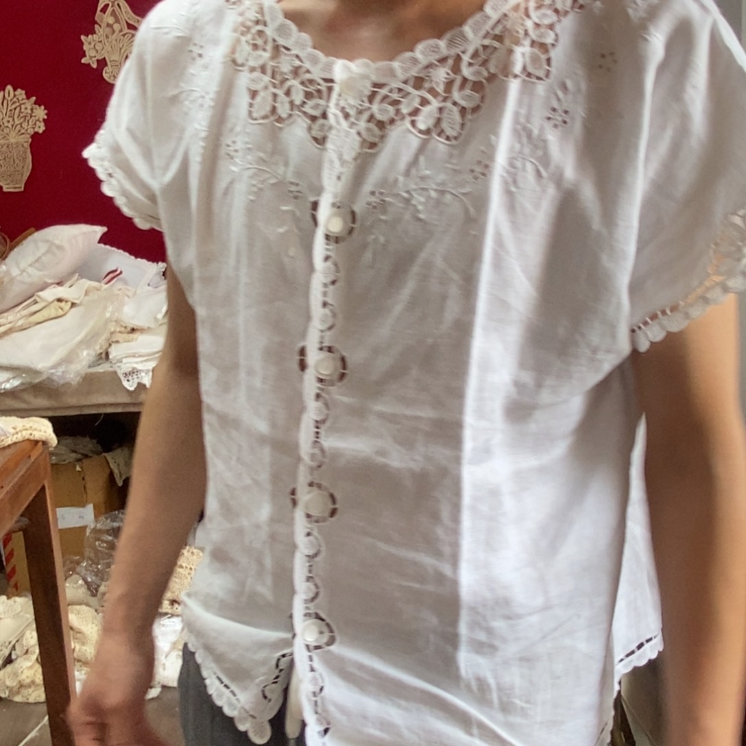 毛绒亚麻棉蚕丝057-衣服胸围110