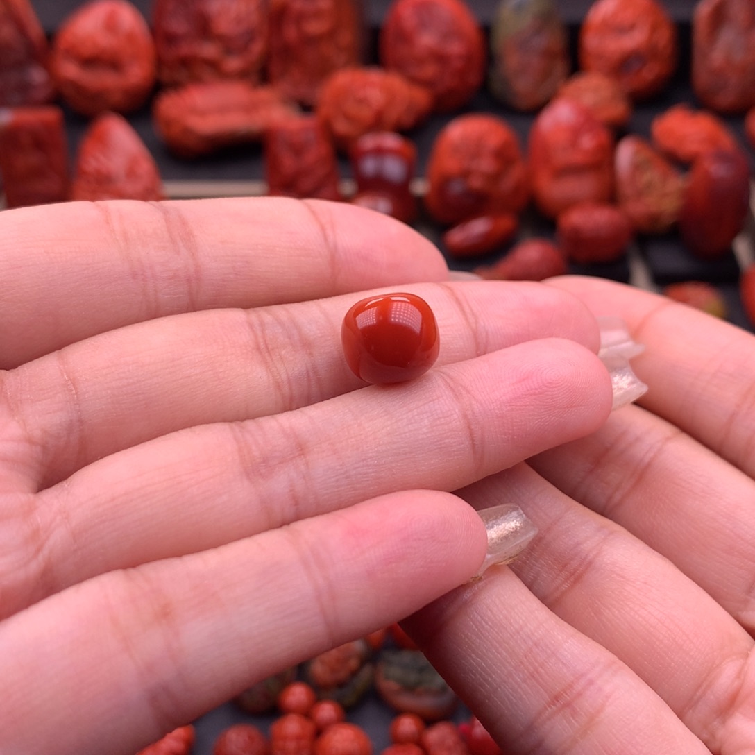 南红玛瑙南红川料原矿老型单珠11mm未镶嵌