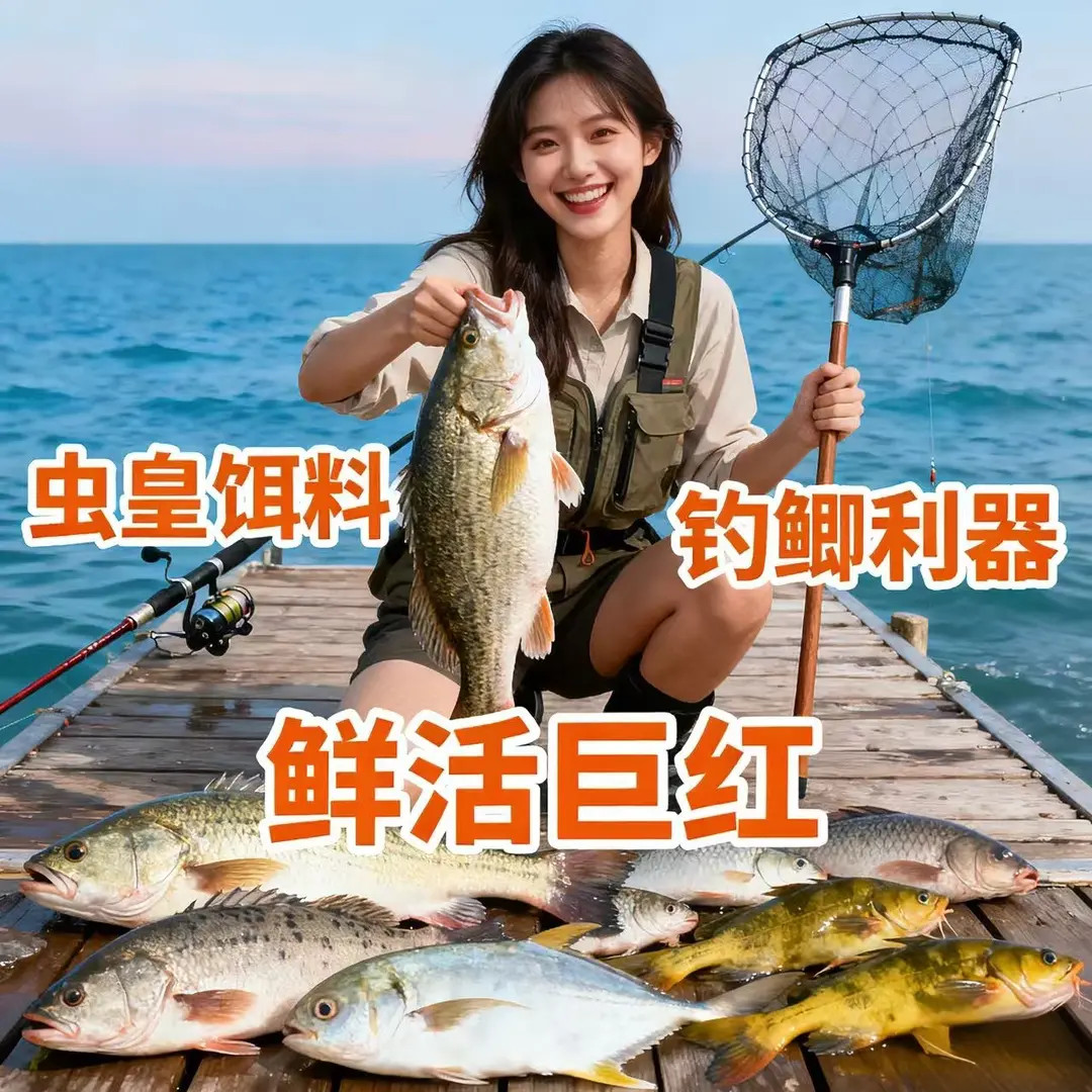 【挂钩特大号】鲜活超大号红虫钓鱼拉饵挂钩饵料适用于野鲫鱼