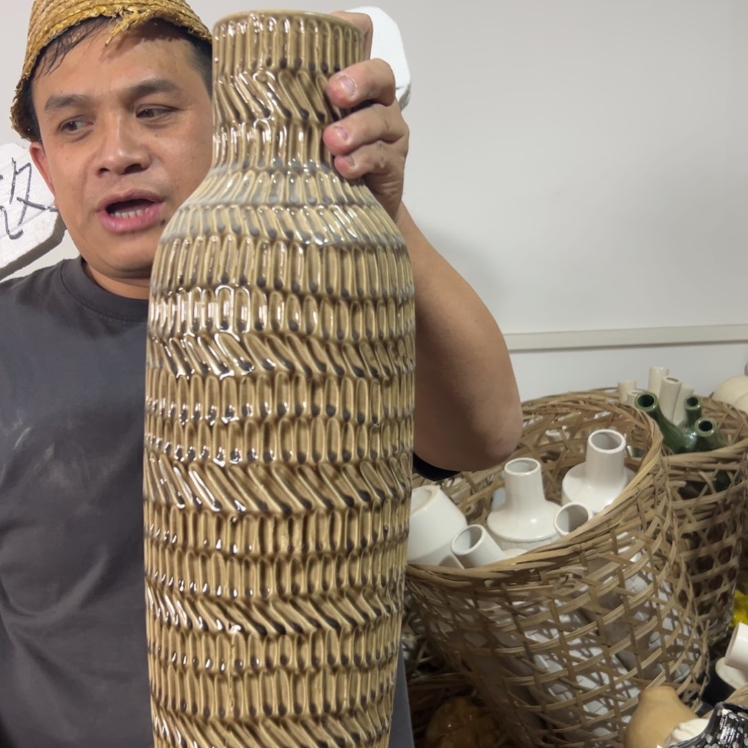 摆件77 号高中低温陶瓷工艺瓶（部分微瑕）