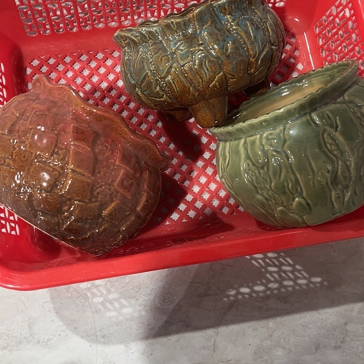 瓷片陶瓷多肉花盆捏花艺术品