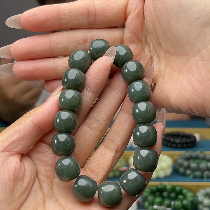 手链未镶嵌和田玉纯天然新疆且末蓝卡14