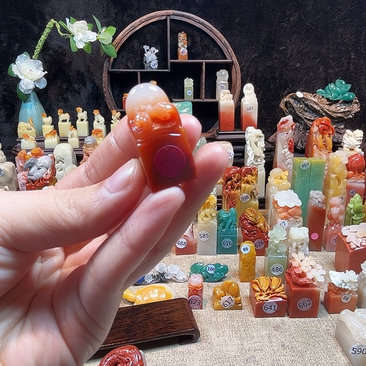 寿山石印石李*寿山石印章包邮包刻8