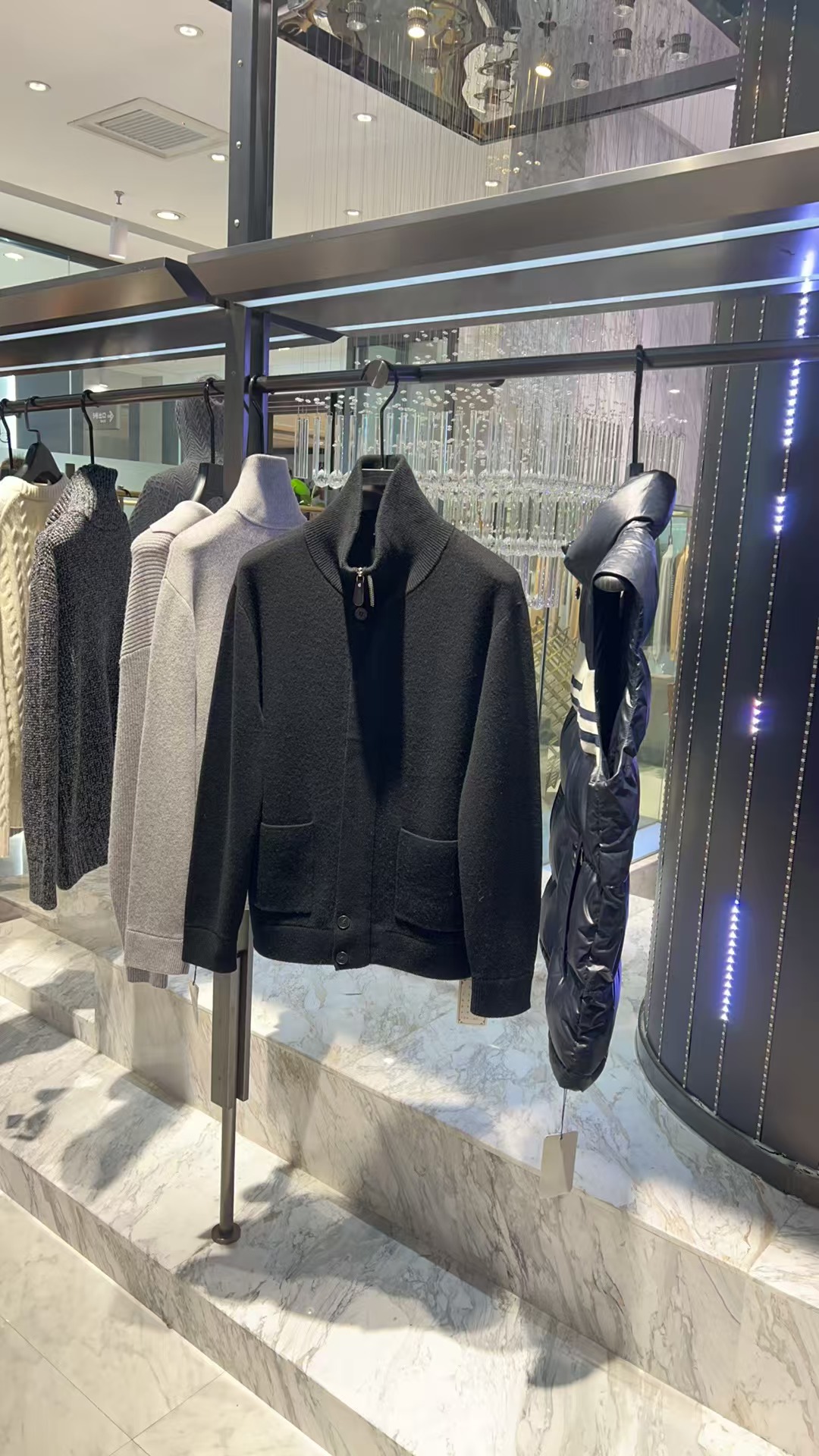 春秋季新品轻柔高级男士针织衫拉链外套