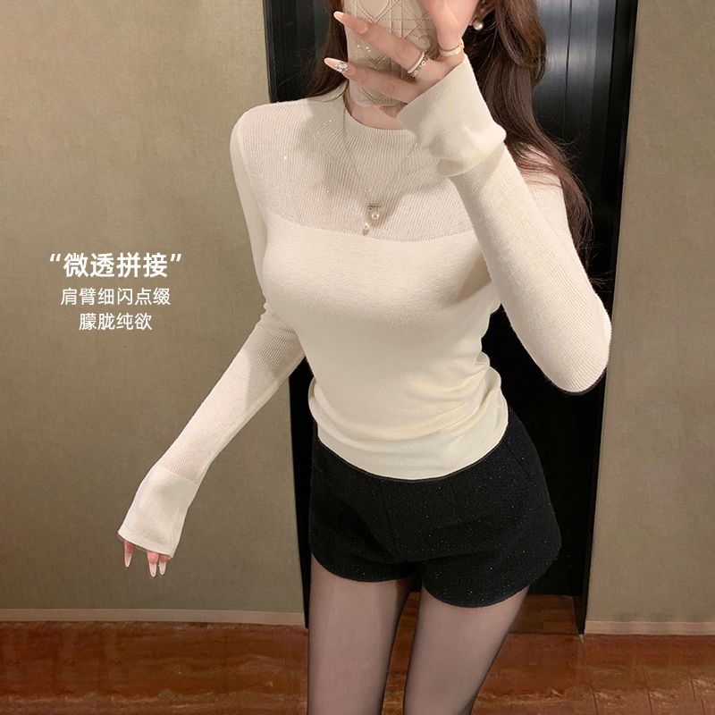 林关关【柔软时光】温婉大方修身长袖上衣秋季优雅气质百搭显瘦T恤